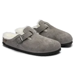 Birkenstock Boston Shearling Suede Leather -Stepwise Shoes Sales Store 1017651 pair