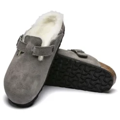 Birkenstock Boston Shearling Suede Leather -Stepwise Shoes Sales Store 1017651 sole