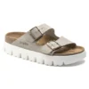Arizona Platform Suede Leather Taupe