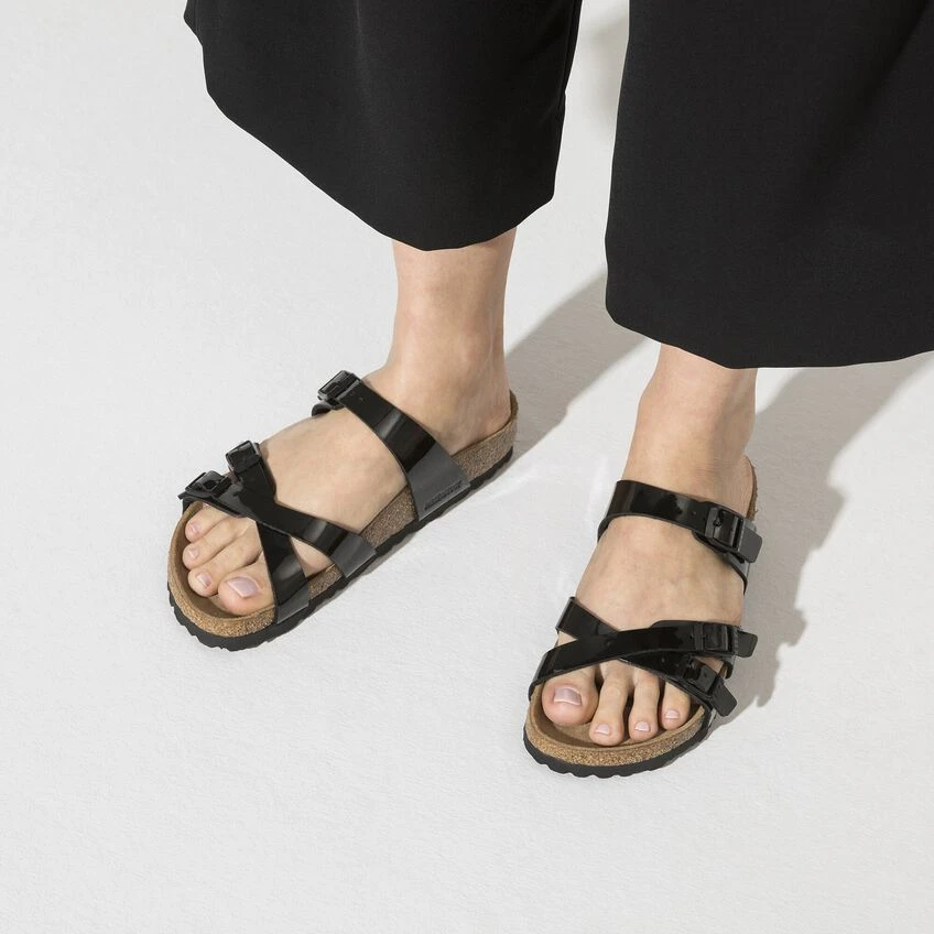 Birkenstock Franca Birko-Flor Patent Patent Black 4 Birkenstock Franca Birko-Flor Patent Patent Black - Image 4
