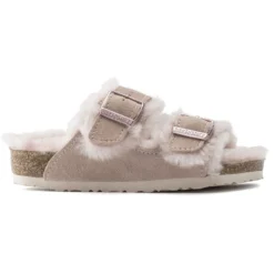 Birkenstock Arizona Shearling Kids Suede Leather 12 Birkenstock Arizona Shearling Kids Suede Leather -Stepwise Shoes Sales Store 1020580 side