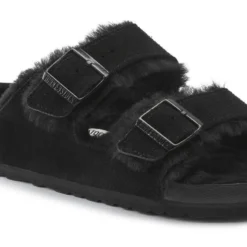 Birkenstock Arizona Shearling Suede Leather -Stepwise Shoes Sales Store 1021045 detail 1