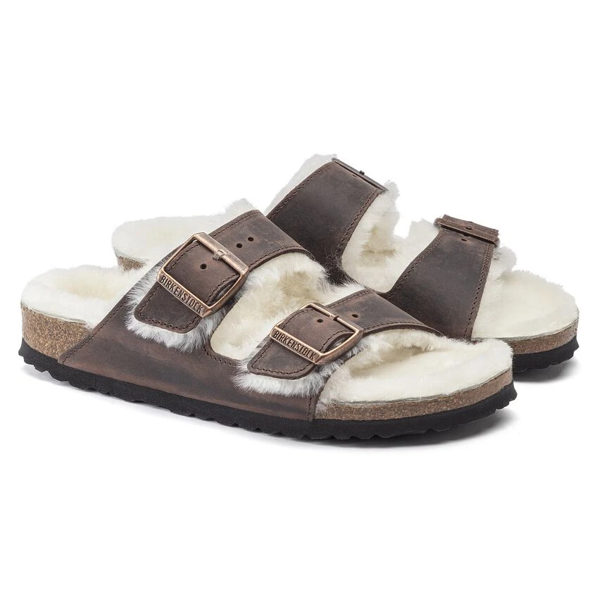 Birkenstock Arizona Shearling Oiled Leather 7 Birkenstock Arizona Shearling Oiled Leather - Image 7