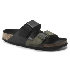 Birkenstock Arizona Split Birko-Flor Black/Desert Soil Camo Green