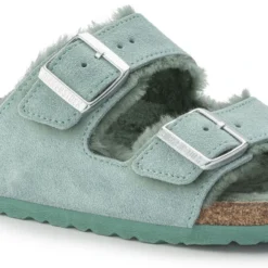 Birkenstock Arizona Shearling Suede Leather -Stepwise Shoes Sales Store 1023259 detail 1