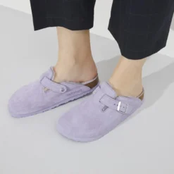 Birkenstock Boston Suede Leather/ Shearling 13 Birkenstock Boston Suede Leather/ Shearling -Stepwise Shoes Sales Store 1023284 f closeup f