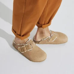 Birkenstock Boston Nubuck Leather -Stepwise Shoes Sales Store 1023307 f closeup m