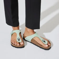 Birkenstock Gizeh Nubuck Leather -Stepwise Shoes Sales Store 1023973 f closeup f