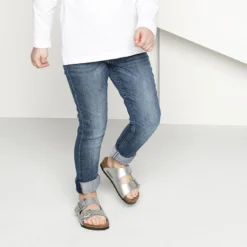Birkenstock Arizona Birko-Flor Silver -Stepwise Shoes Sales Store 555133 f look g