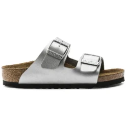 Birkenstock Arizona Birko-Flor Silver -Stepwise Shoes Sales Store 555133 side